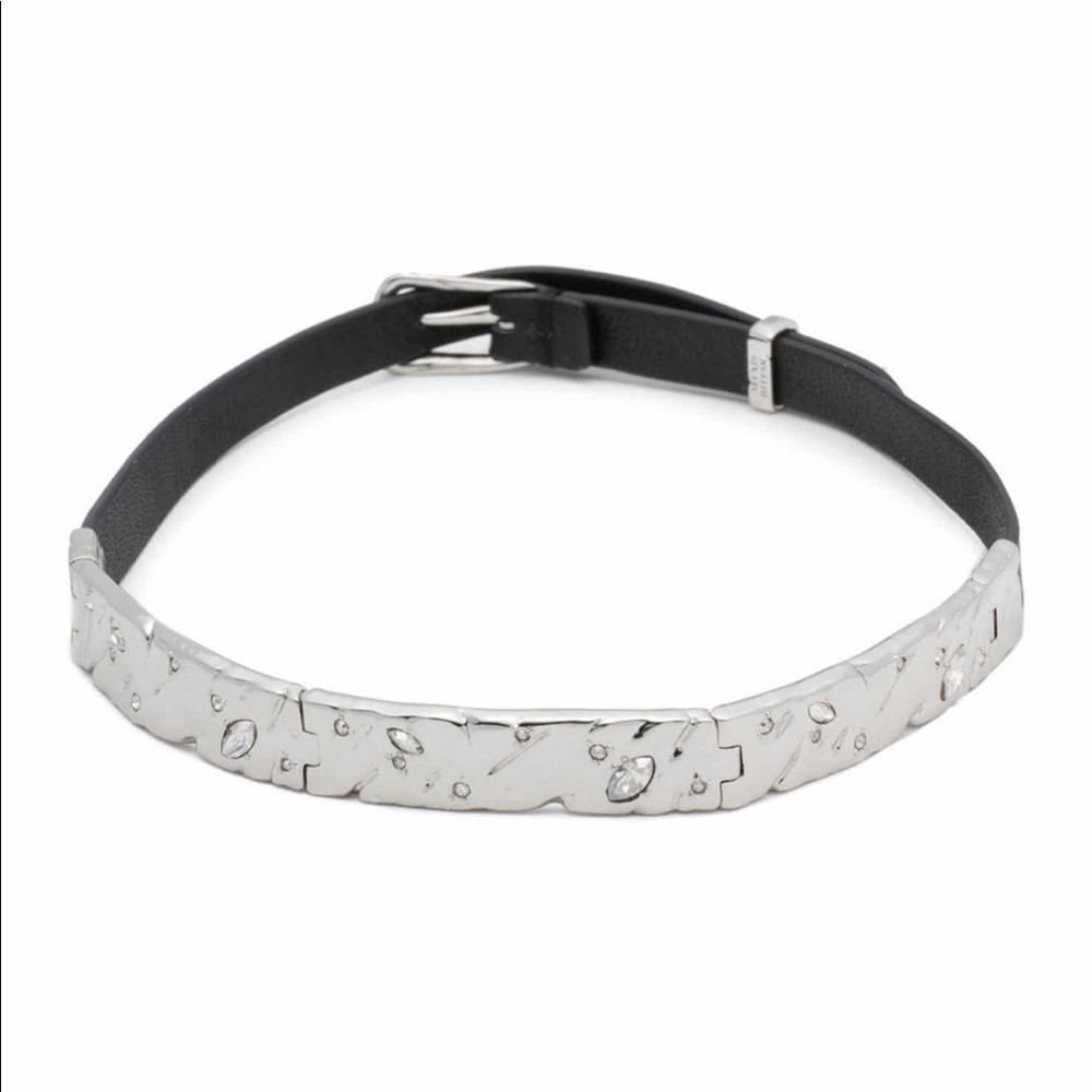 COPY - Alexis Bittar Silver Jeweled Hinged Leathe…